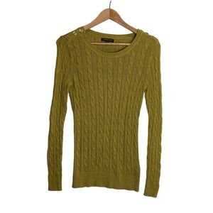 Banana Republic Cable Knit Sweater Button Long Silhouette Pullover 90s Y2K XS